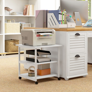 HOMCOM 3-Tier Printer Stand with Storage and Wheels by HOMCOM
