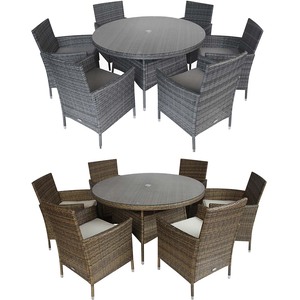 Garden Outdoor 6 Piece Rattan Dining Set Grey - Grey by Charles Bentley