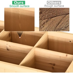 Outsunny Wooden Herb Planter Raised Bed Container - Natural Wood by Outsunny