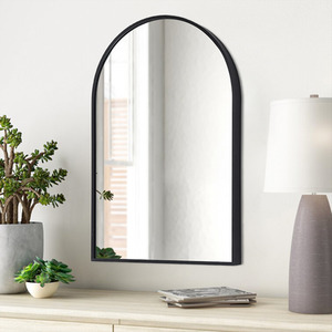 Arched Black Aluminum Alloy Frame Wall Mirror - White / 50cm / 70cm by Livingandhome