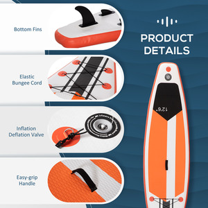 Outsunny 10Ft Inflatable Paddle Stand Up Board Orange - Orange by Outsunny