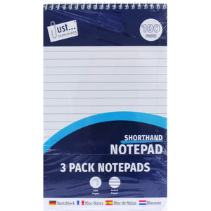 Shorthand Notepads Pack of 3 - White