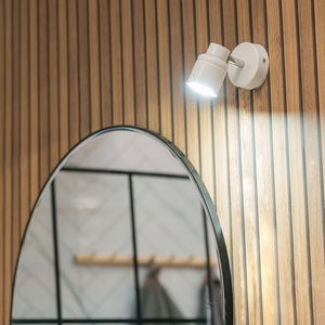 Benton IP44 Bathroom Adjustable Spotlight Wall Light - White by ValueLights