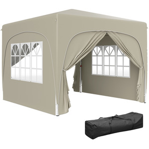 Outsunny 3 x 3(m) Pop Up Gazebo with Sides, UPF50 - Sand by Outsunny