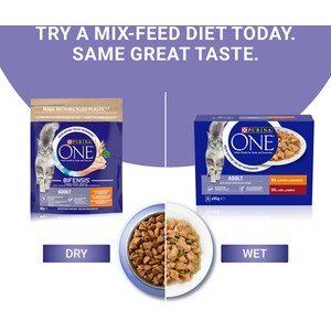 Purina ONE Adult Dry Cat Food - 800g / Chicken and Whole Grains by Purina ONE