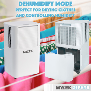 12L Capacity Digital Dehumidifier - White by Mylek