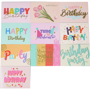 Multipack Birthday Cards - Multicolour by My Party