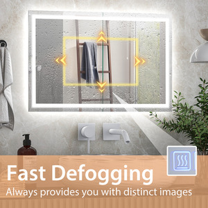 Bathroom LED Rectangle Mirror - Silver by Costway