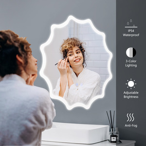 Bathroom Illuminated Vanity Mirror - Silver by Costway