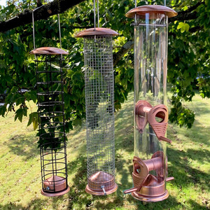 Copper Style Hanging Bird Feeders Seed, Nut and Fatball - Bronze by Selections