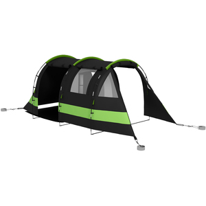 Outsunny 4-5 Person Blackout Camping Tent with Bedroom and Living Room - Black by Outsunny