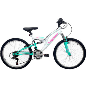 Basis Vogue Junior Girls Full Suspension Mountain Bike, 24In Wheel - White/Teal by Basis