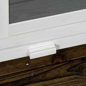 PawHut Small Animal Hutch with Wheels, Wooden Pet Cage House - Grey by PawHut