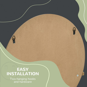 kleankin Round Bathroom Mirror with Shelf Wall Mounted Makeup Mirror by kleankin