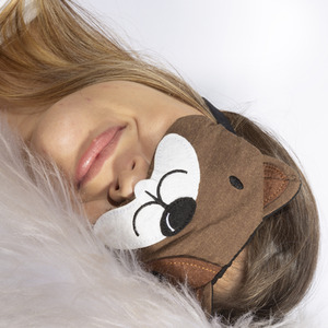 Sleepy Animal Hot and Cold Gel Packs Soothing Eye Mask - Brown / Brown Dog by Ultra