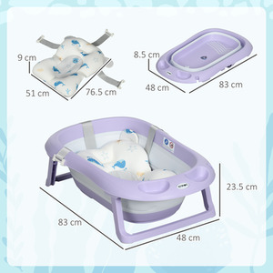 ZONEKIZ Foldable Baby Bathtub with Non-Slip Support Legs - Purple by ZONEKIZ