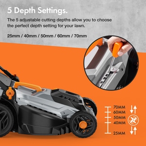 Electric Corded Lawn Mower - Grey by VonHaus