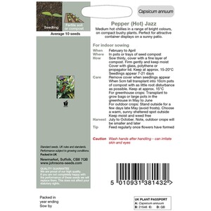 Johnsons Pepper (Hot) Jazz Seeds by Johnsons Seeds
