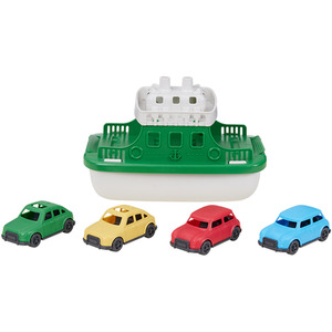 Car Ferry Bath Toys Set - Green and White by Livingandhome