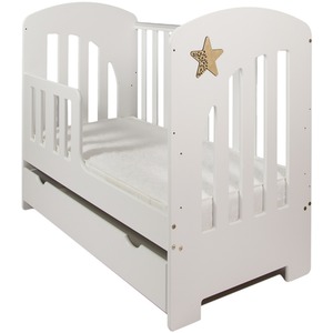 Bonnie Cot White with Drawer and Mattress - White by Viculii
