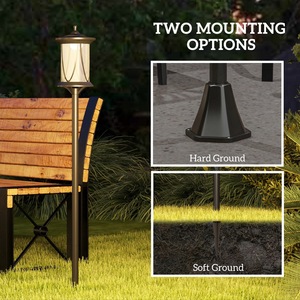 Outsunny Waterproof Solar Lamp Post Light - Black by Outsunny