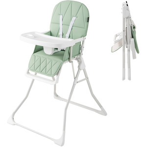 Foldable High Chair Compact Highchair - Green by Costway