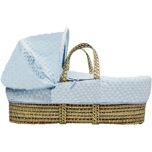 Blue Dimple Palm Moses Basket - Blue by Kinder Valley