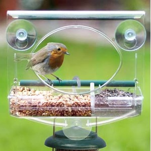 Clear Perspex Window Bird Feeder - Clear by Garden Mile