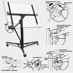 11ft Drywall Panel Lifter with Rolling Casters - black by Garden Sanctuary
