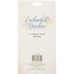 Pack of 12 Enchanted Garden Tissue Paper - Multicolour