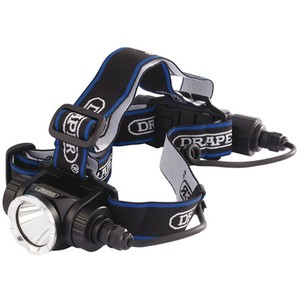 10Watt LED Recharge.Head Lamp - Black by Draper