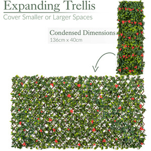Expanding Artificial Trellis with Flowers - Red by Christow