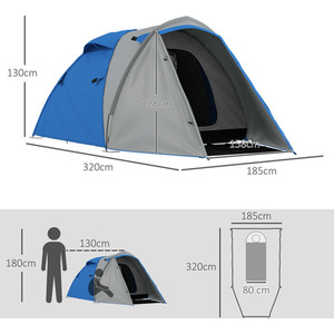 Outsunny 2-3 Man Camping Tent with Bedroom and Living Room by Outsunny