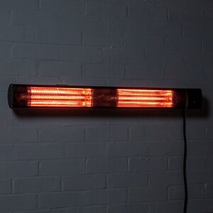 3kW Dual Electric Patio Heater IP44 Remote Control - Black by Primrose