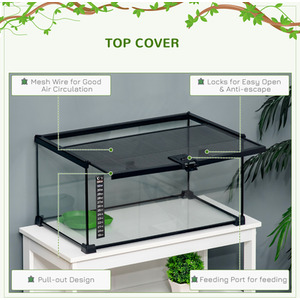 PawHut Reptile Glass Terrarium Reptile Breeding Tank - Black / 25cm by PawHut
