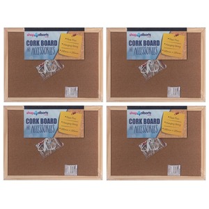 4 x Small Cork Board - Orange by Tallon