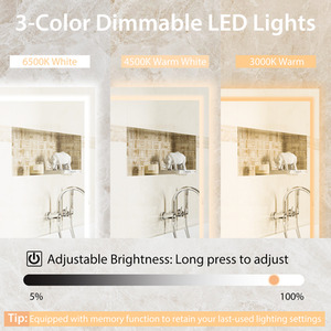 Bathroom LED Rectangle Mirror - Silver by Costway