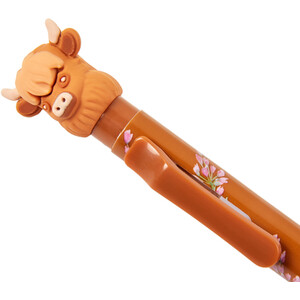Highland Cow Topper Pen - Brown