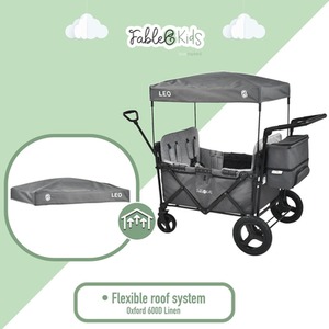 Folding Cart LEO X4Plus Foldable Transport Cart with Roof - Fossil Grey by FableKids
