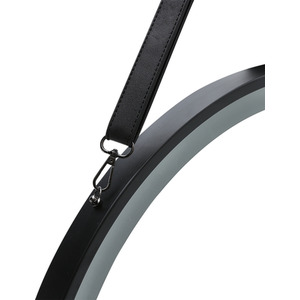 Hanging LED Bathroom Wall Mirror with Strap - Black / 60cm by Livingandhome