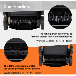 1500W Electric Lawn Scarifier - Grey by VonHaus