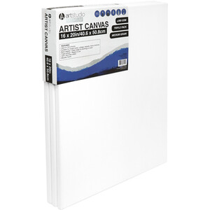 Pack of Three Art Studio Premium Artists Canvases - 40.6x50.8cm by Art Studio