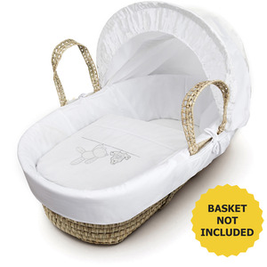 White Teddy Wash Day Moses Basket Bedding Set by Kinder Valley