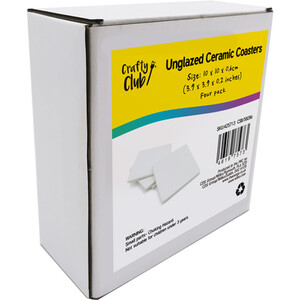 Unglazed Ceramic Coasters - White by Crafty Club
