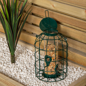 Wild Bird Seed Feeder with Squirrel Guard - Green / 2 by Samuel Alexander