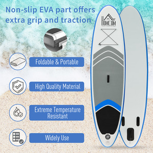 HOMCOM Inflatable Stand Up Paddle Board with SUP Accessory - Blue by HOMCOM
