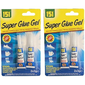 2 Ultra Strong Super Glue Adhesive 2 3g Tubes Ceramic Wood Plastic - Clear by 151