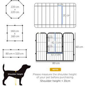 8 Panels Heavy Duty Puppy Play Pen, for Large, Medium Pets by PawHut