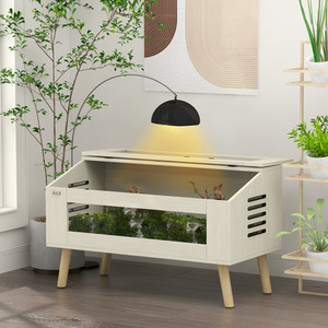 PawHut Reptile Terrarium, Snake Vivarium with Tempered Glass Windows - Brown / 140l by PawHut