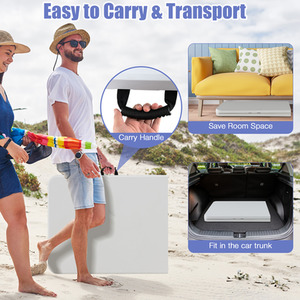 Utility Long Camping Table - White by Costway